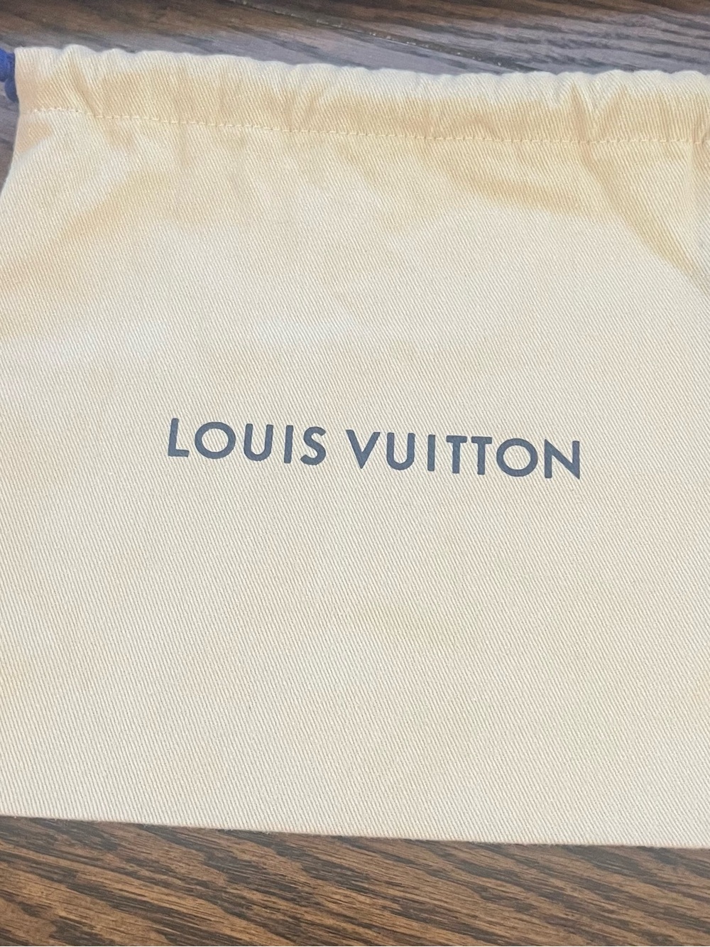 Authentic Louis Vuitton Drawstring Dust Bag in Cream & Blue